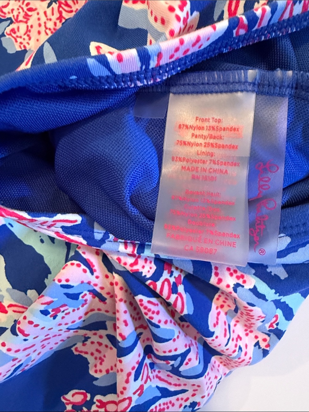 Lilly Pulitzer Flamenco One-Piece Swimsuit in a "Borealis Blue Swim On Over" - Picture 7 of 7